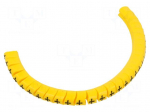 Marker: cable | Marking: + | 2.5&divide;5mm | PVC | yellow | leaded | PA-1 | L: 3mm