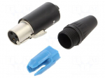 Connector: XLR mini | plug | female | 5A | 500V | PIN: 3 | straight | 24AWG