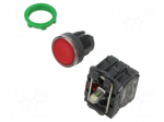Switch: push-button | 22mm | Stabl.pos: 1 | NC + NO | red | LED | 24V | IP66