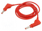 Test lead | 19A | banana plug 4mm,both sides | Len: 1m | red