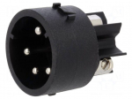 Connector: circular | contact insert | male | PIN: 4 | 6A | 250V | screw