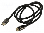Cable | HDMI plug,both sides | textile | 1.5m | black | Core: OFC