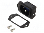 Connector: AC supply | socket | male | 10A | 250VAC | C14 (E) | 6100-3