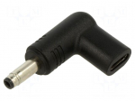 Adapter | USB C socket,DC 4,8/1,7 plug | black | angular | 100W | 5A