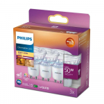 PHILIPS LED stikla 50W GU10 C90 Silti balta 2700K 36D Warm Glow dimmējama 3 gab spuldze 8718699776459 929002065756