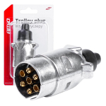 Auto- ja mootorrattatooted, elektroonika, navigatsioon, CB raadio // Auto elektroonikakomponendid : Installatsioonikaablid : Kaitsealused : &Uuml;hendused // Wtyczka haka przyczepy przyczepki metalowa alu amio-03218