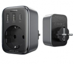 Adapter Ugreen  charger 30W (2xUSB/USB C/AC) / adapter EU - EU 13A Ugreen CD314 Black