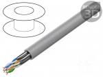 Wire | U/FTP | 4x2x23AWG | 6a | wire | Cu | PVC | grey | 305m | &Oslash;cable: 7.8mm