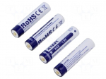 Re-battery: Li-Ion | 10440,AAA,R3 | 1.5V | 750mAh | &Oslash;10.3x44.5mm