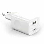 Adapter Baseus  Baseus Charging Quick Charger CCALL-BX02 USB-A 24W QC 3.0 Network Charger - White