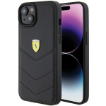 Back panel cover Ferrari  Ferrari FEHCP15MRDUK iPhone 15 Plus 6.7" black/black hardcase Quilted Metal Logo