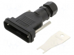 Enclosure for connectors: D-Sub | straight | for cable | black | 12mm