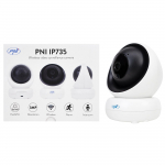 PNI IP735 3Mp video surveillance camera with IP P2P wireless PTZ, microSD card slot, control from the application