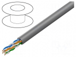 Wire | U/UTP | 4x2x24AWG | CCA | wire | PVC | grey | 100m | &Oslash;cable: 5.1mm