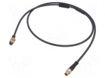 Cable: for sensors/automation | M8 | PIN: 3 | 1m | plug | 30VDC | 4A | IP67