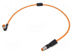 Cable: for sensors/automation | M12 | PIN: 4 | 0.6m | plug | 30VDC | 4A