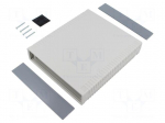 Enclosure: with panel | X: 156mm | Y: 180mm | Z: 36mm | ABS | light grey