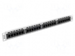 Patch panel | white | Number of ports: 24 | 19" | Cat: 5e | rack 19"