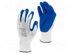 Protective gloves | Size: 9 | navy blue-white | latex,polyester