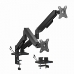 Gembird MA-DA2U-01 Adjustable desk 2-display mounting arm with USB ports, 17&rdquo;-32&rdquo;, black