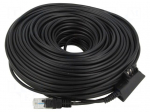 Cable: telephone | RJ45 plug,TAE F plug | 50m | black | Core: Cu