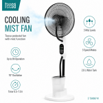 Jahutav ventilaator udufunktsiooniga | 3 udu intensiivsuse taset | taimer | 2,8 l veepaak