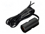 Cigarette lighter socket extension cord | 8A | Sup.volt: 12&divide;24VDC