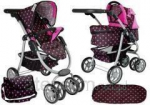 2-in-1 stroller with bag Carrycot black-pink 7706 Lean Toys