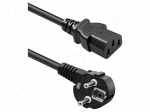 Cable | 3G1mm2 | CEE 7/7 (E/F) plug angled,IEC C13 female | PVC | 5m