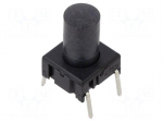 Microswitch TACT | SPST | Pos: 2 | 0.05A/24VDC | THT | 3.5N | 10x10x5.1mm
