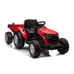 KIDS ELEC TRACTOR WITH TRAILER HATIS RED