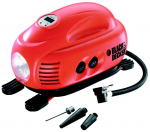 BLACK + DECKER compressor ASI200-XJ, 8,27bar, air pump (orange / black, 12 volt cigarette lighter connector)