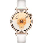 Huawei Watch GT 6 41mm (Konsu-B19L), Smartwatch gold, white leather composite strap