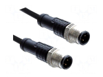 Cable: for sensors | PIN: 4 | M12 male,both sides | with metal nut
