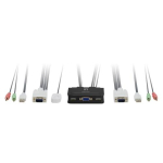 LevelOne KVM-l&uuml;liti 2-pordiline USB VGA kaabel helitoega sw