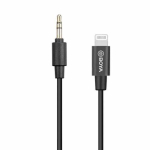 BOYA adapteri kaabel BY-K1, 3,5 mm mees TRRS kuni mees Lightning (20 cm) Black EU
