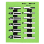13 tk. 1/4" alumiiniumist otsikud 4-14 mm DS1297