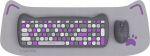 Computer keyboard Canyon  CANYON HSET-W6 EN Keyboard+Mouse Kitty Edition AAA+АА Wireless Violet