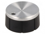 Knob | with pointer | aluminium,thermoplastic | &Oslash;shaft: 6mm | black
