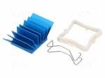 Heatsink: extruded | grilled | BGA | blue | L: 21mm | W: 21mm | H: 12.5mm