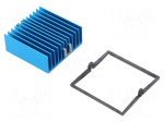 Heatsink: extruded | grilled | BGA | blue | L: 42.5mm | W: 42.5mm | 3&deg;C/W