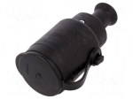Connector: AC supply | female | socket | 2P+PE | 250VAC | 16A | black