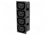 Connector: AC supply | splitter | 10A | 250VAC | IEC 60320 | C13 (F)