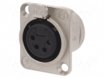 Socket | XLR | female | PIN: 4 | flange (2 holes),for panel mounting