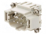Connector: HDC | contact insert | male | S-EP | PIN: 6 | 6+PE | size 6B