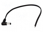 Cable | wires,DC 5,5/2,5 plug | angled | 0.5mm2 | black | 3m | -20&divide;70&deg;C