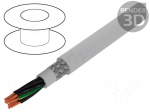 Wire | Pro-Met | 9G0,5mm2 | tinned copper braid | PVC | grey | 300/500V