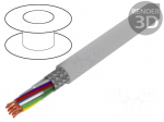 Wire | Li2YCY-TP | 8x2x0,34mm2 | tinned copper braid | PVC | grey | 50V