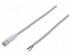 Connection lead | M8 | PIN: 3 | straight | 3m | plug | 60VAC | -25&divide;80&deg;C
