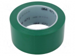 Tape: marking | green | L: 33m | W: 50mm | Thk: 0.13mm | 2.5N/cm | 130%